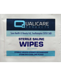 Qualicare Sterile Saline Wipes – Alcohol-Free & Hypo-Allergenic
